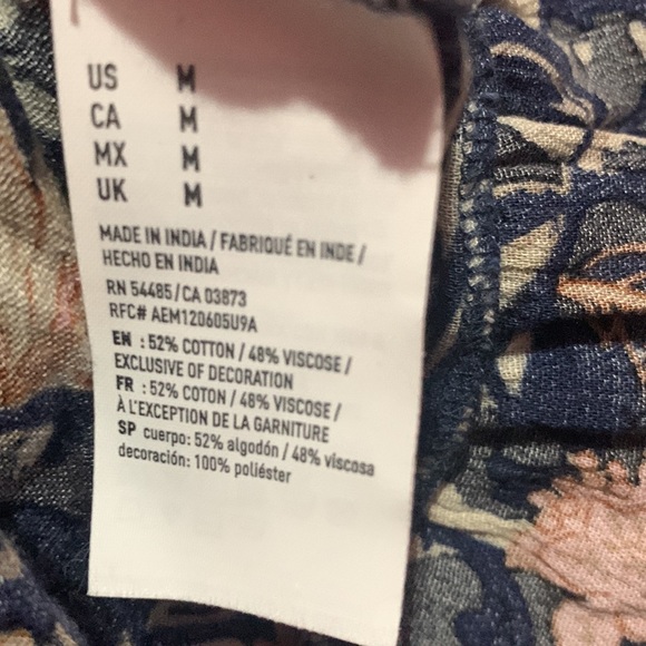 American Eagle drop waist floral sleeveless top - Picture 7 of 10